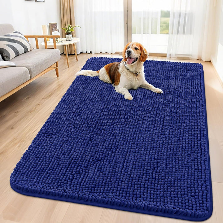 Dog Door Mat for Muddy Paws 30X20, Absorbs Moisture and Dirt Doormat, Non-Slip Washable Quick Dry Chenille Front Door Mat Indoor Entrance, Entryway Carpet for inside Floor, Grey