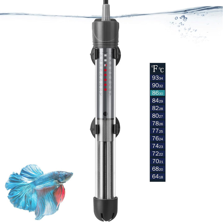 25W 50W 100W 200W 300W Adjustable Aquarium Heater, Submersible Fish Tank Heater Thermostat with Suction Cup (50W)