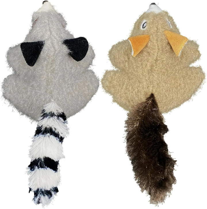 Lemur and Squirrel Cat Plush Set – 2 Piece Soft Cat Toys, Squirrel and Lemur Toy. (Pack of 2)