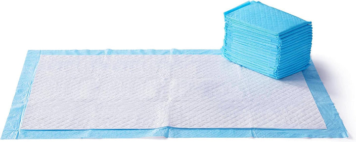 Dog and Puppy Pee Pads with 5-Layer Leak-Proof Design and Quick-Dry Surface for Potty Training, Heavy Duty Absorbency, X-Large, 28 X 34 Inch - Pack of 25, Blue & White