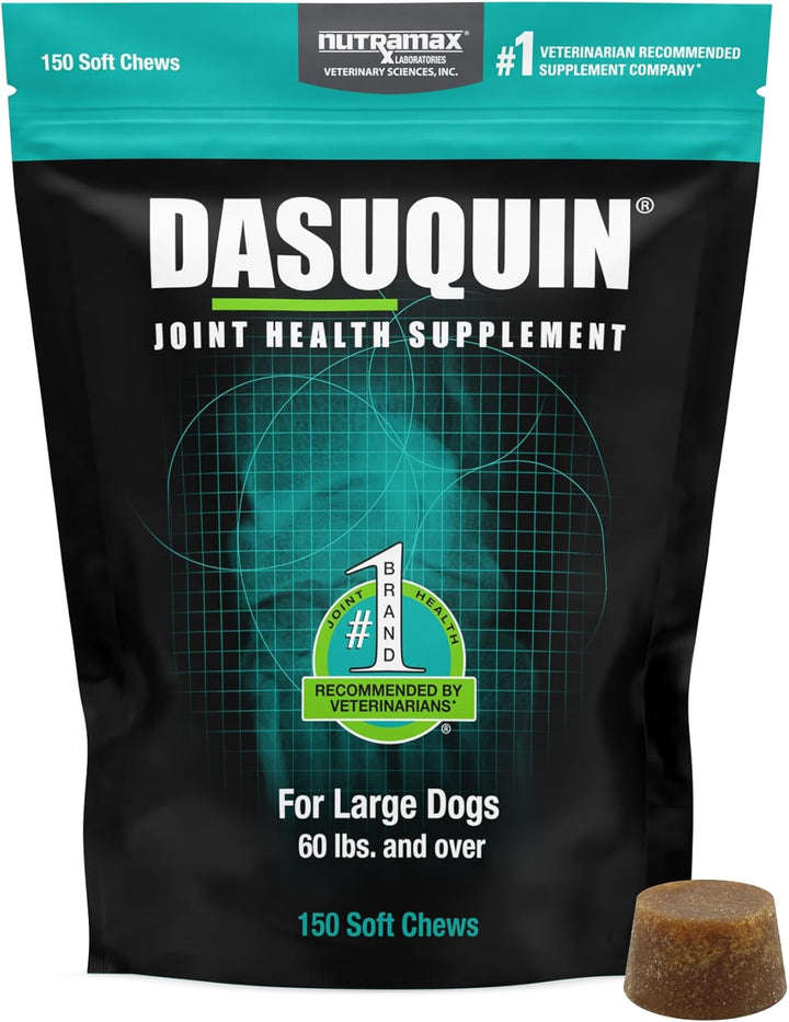 Dasuquin Joint Health Supplement for Large Dogs - with Glucosamine, Chondroitin, ASU, Boswellia Serrata Extract, and Green Tea Extract, 84 Soft Chews, DASL84SC