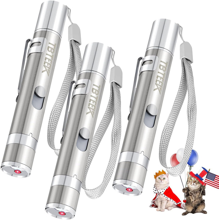 Cat Toys, USB Rechargeable Kitten Toy, 3 Light Modes & 5 Adjustable Patterns, Portable Interactive Pet Dog Cat Mouse Toy for Fun Chase Play Exercise