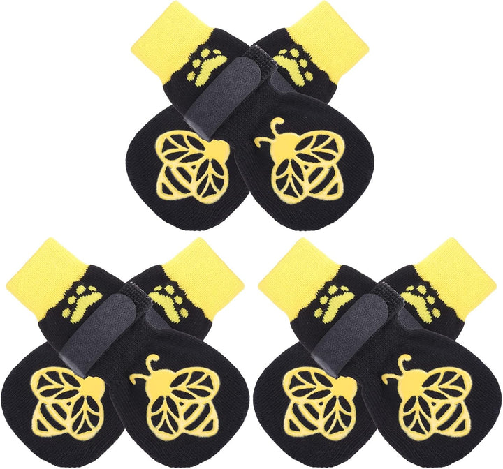 6Pcs anti Slip Dog Socks to Prevent Licking Paws, Dog Shoes for Hot Pavement, Double Sides Dog Boots & Paw Protectors Booties for Hardwood Floors with Grippers Small Medium Large Senior Dog