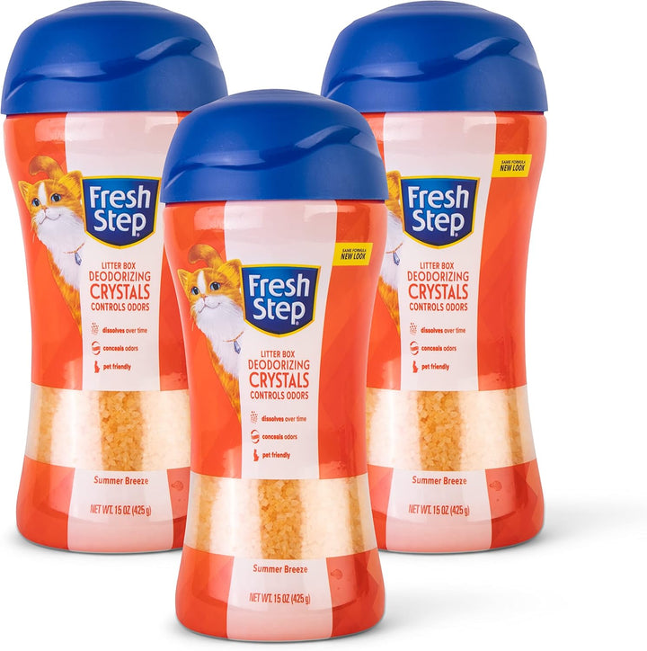 Cat Litter Crystals in Fresh Scent - Cat Litter Box Deodorizer - Combats Odors and Neutralizes Smells to Keep Your Home Clean, 15 Ounce