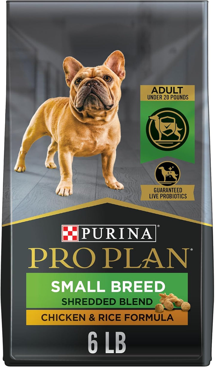 Small Breed Dog Food with Probiotics for Dogs, Shredded Blend Chicken & Rice Formula - 6 Lb. Bag
