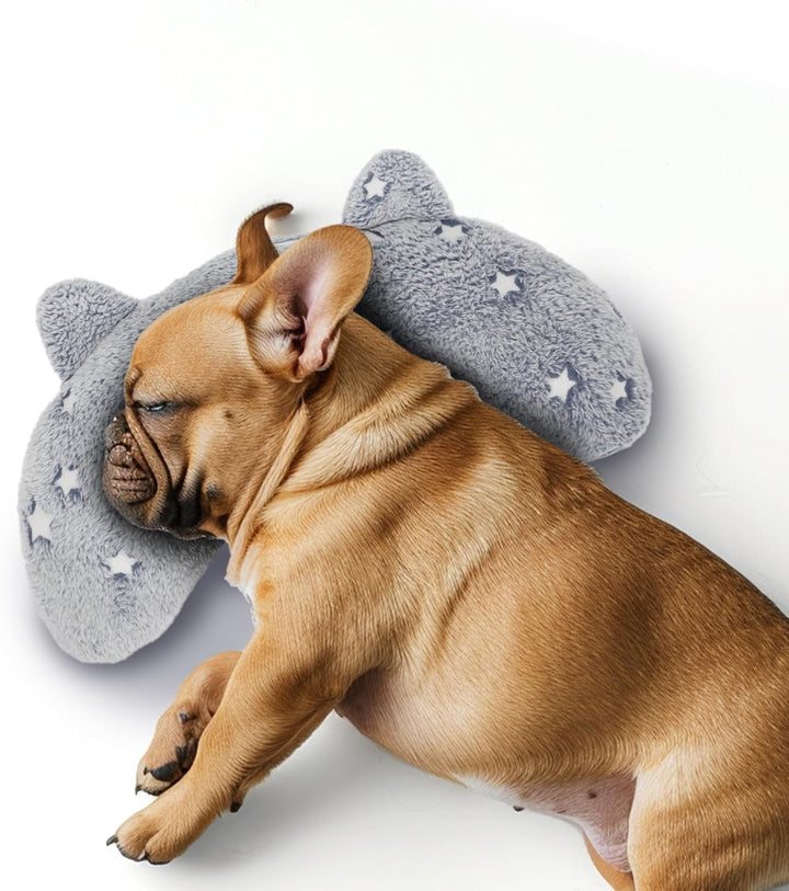 Dog Pillows for Large Dogs, Glow in the Dark Soft Neck Pillow, U-Shaped Pillow for Cat and Dog, Machine Washable Toy & Birthday Gift (Glow Grey, L)