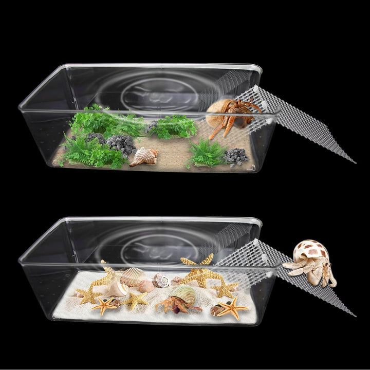 2 Packs Hermit Crab Pool - Ideal Hermit Crab Tank Combination - Pool with Cuttable Climbing Ramp