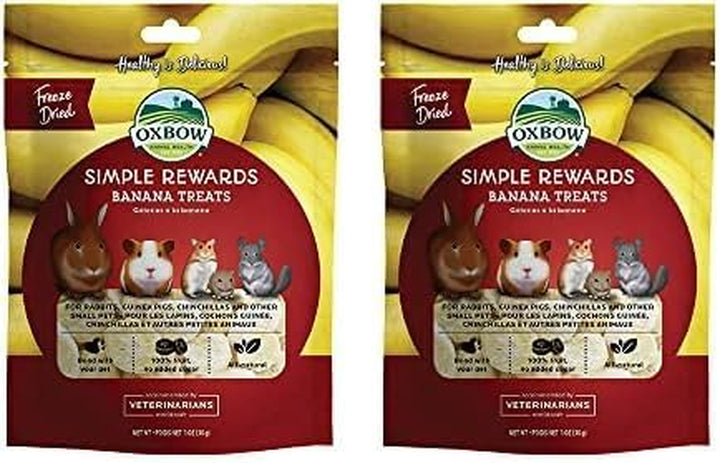 Animal Health Simple Rewards Apple Banana Treats, Timothy Hay Guinea Pig & Bunny Treats, Pet Snack, Made with  Guinea Pig Hay, Made in USA, Timothy for Rabbit, 3 Oz Bag