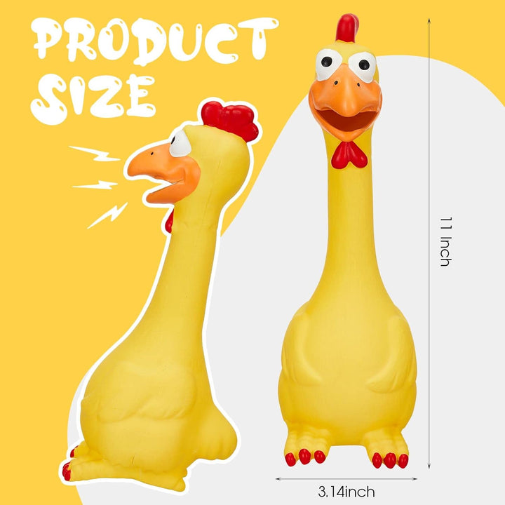 1 Pcs Horse Toys Latex Squeaky Squeeze Chicken Squeak Turkey Balls for Play Fake Screaming Chicken Toys for Horses Soccer Ball for Reduce Separation Anxiety Noise Maker (Yellow)