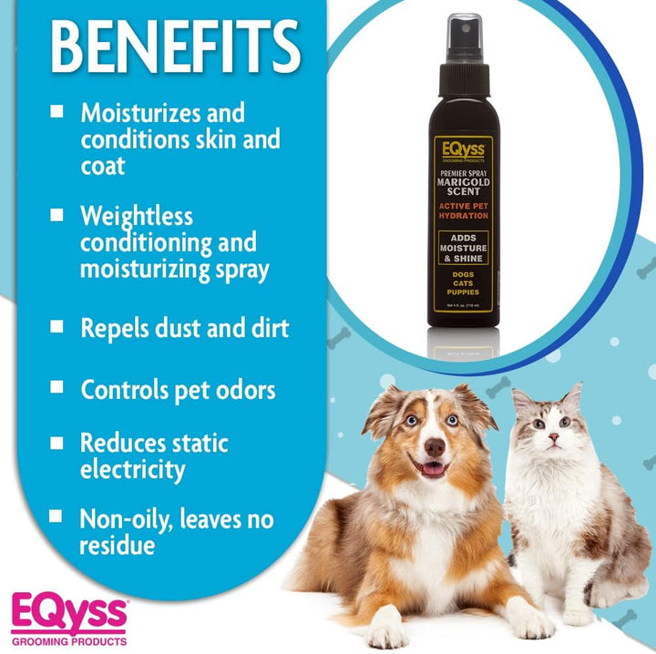 Premier Pet Spray Marigold Scent - Moisturizes & Conditions for Healthy Skin/Coat, Non-Greasy, Adds Shine - Great for Dogs, Cats, Puppies (4 Oz)