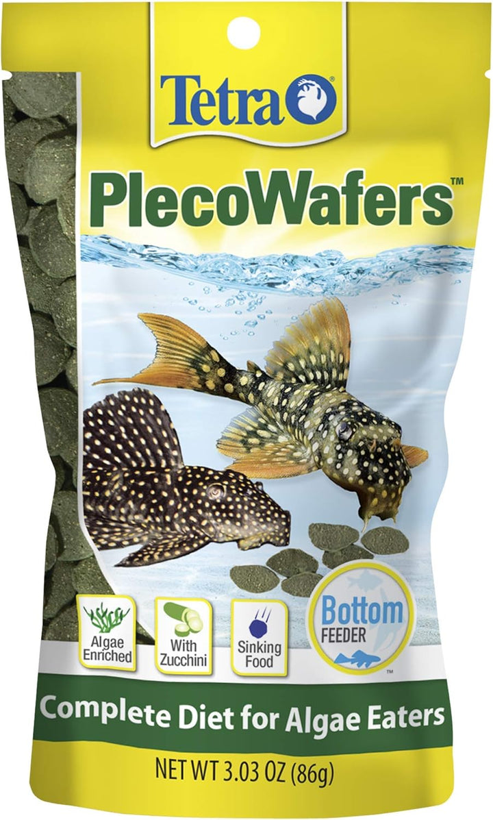PRO Plecowafers 5.29 Ounces, Nutritionally Balanced Vegetarian Fish Food for Bottom Feeders, Concentrated Algae Center