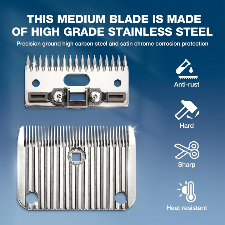 A2/AC Medium Blade 2.5Mm (3/32”) Cut Length, Fits Equine and General Livestock, Compatible with Lister Star/Legend/Liberty/Fusion Animal Clippers