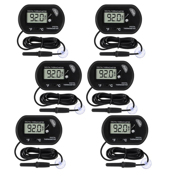 4Pcs Aquarium Thermometer Fish Tank Thermometer Reptile Fahrenheit Terrarium Water Temperature Indicator Test Digital with LCD Display Fahrenheit/Celsius