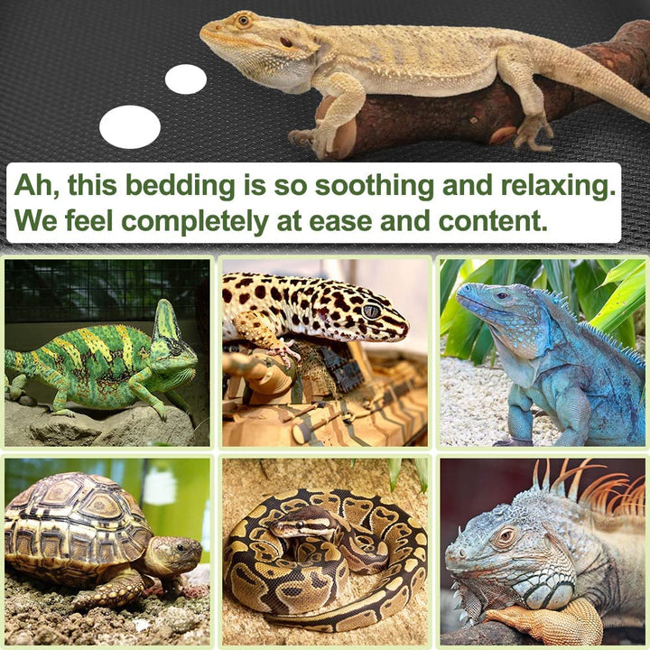 Reptile Carpet,Bearded Dragon Tank Accessories,Reptile Mat, Leopard Gecko Substrate,Bearded Dragon Tank Flooring,Snake, Tortoise Bedding(18" X 79 ", 1 PCS Black Thicker Mat)