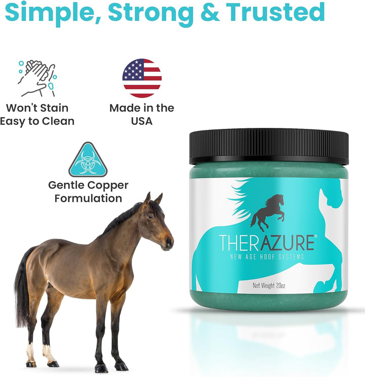 Horse Hoof Thrush Treatment Clay and White Line Equine Care: Effective on Horses, Cows, Goats, Sheep, Pigs and All Hooved Animals- 20 Oz Jar New Heat Resistant Formula*