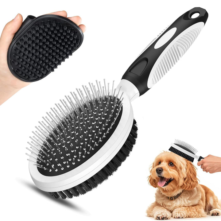 2PCS Pet Grooming Tools - Double-Sided Brush for Shedding and Bathing, Suitable for Short/Long Haired Dogs Cats and Horses, Deshedding Dog Brush, Mane & Tail Combs for Horses - Pet Supplies (Blue)