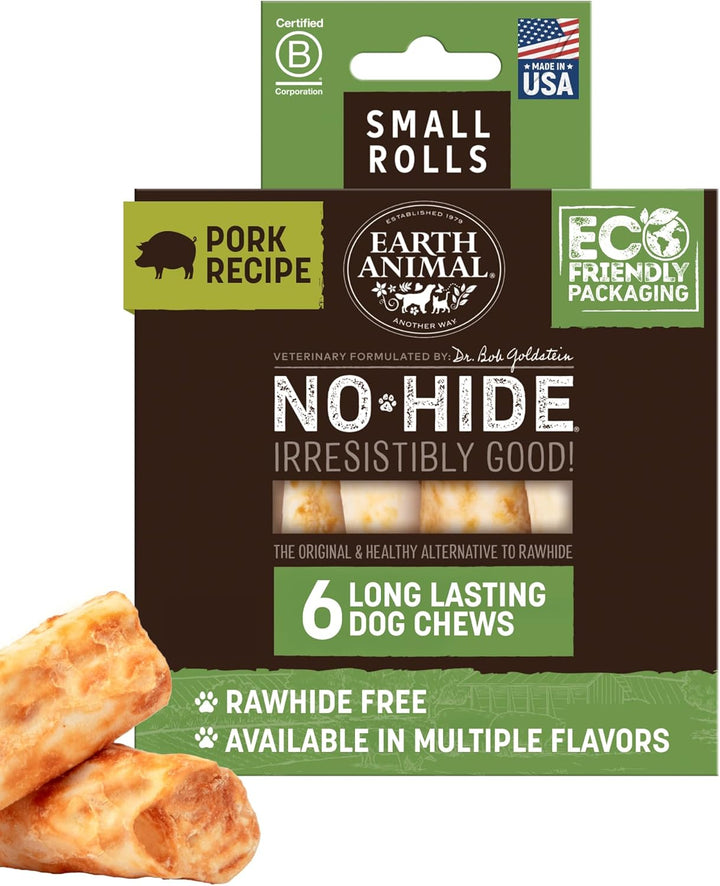 No Hide Small Long Lasting Dog Chew Rolls, Chicken - 6 Count