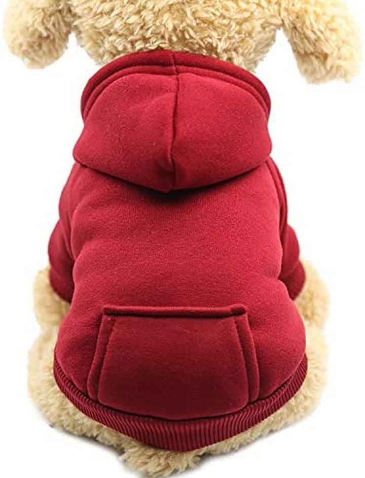 Winter Dog Hoodie Sweatshirts with Pockets Warm Dog Clothes for Small Dogs Chihuahua Coat Clothing Puppy Cat Custume (Coffee, Small)