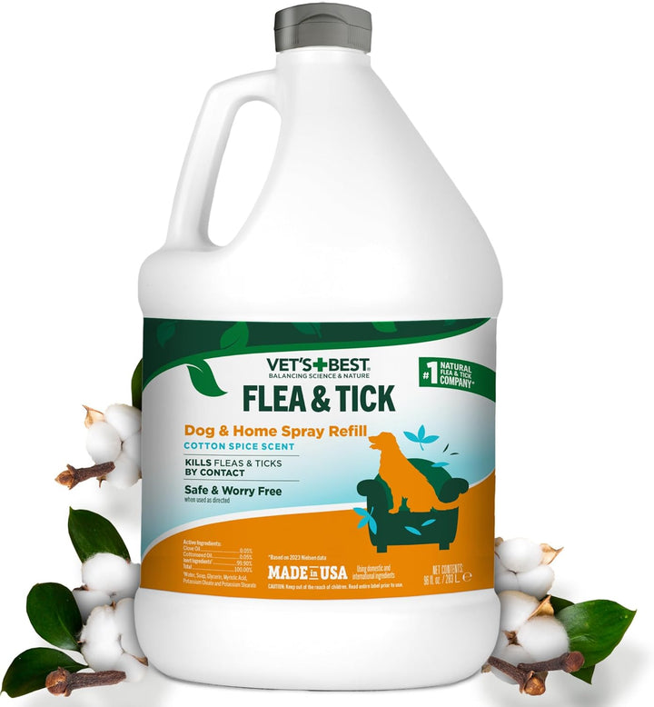 Vet’S Best Indoor Flea and Tick Spray – Dog Flea and Tick Treatment for Home, Plant-Based Formula with Natural Oils, Kills Fleas, Eggs & Ticks on Contact, Made in USA, 32 Oz