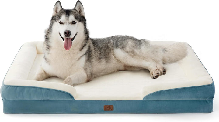 Orthopedic Dog Beds Large Sized Dog - Washable Large Dog Cat Bed Waterproof, Comfort Dogs Couch Sofa with Washable Removable Cover, Pet Bed with Nonskid Bottom, Grey, 35"