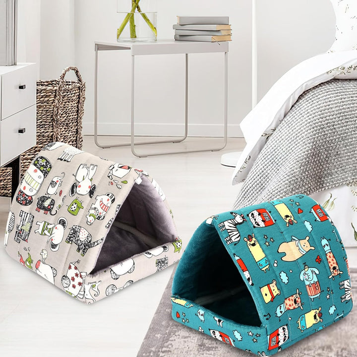 2 Pack Guinea Pig Hideout,Guinea Pig Bed Washable Small Animal House Cage Accessories for Mouse Chinchillas Hamsters Hedgehogs Ferrets Bearded Dragons and Rats