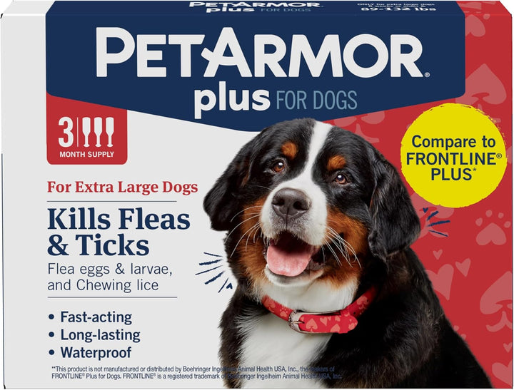 plus Flea and Tick Prevention for Dogs, Dog Flea and Tick Treatment, 6 Doses, Waterproof Topical, Fast Acting, Large Dogs Dogs (45-88 Lbs)