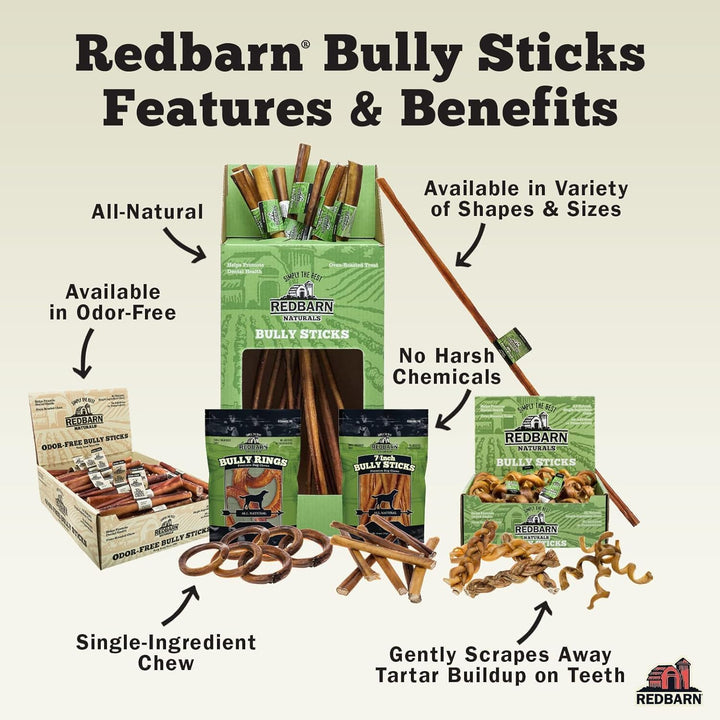 All Natural 5-8" Braided Bully Sticks for Small & Large Dogs - Healthy Long Lasting Beef Chews Variety Party Pack - Single Ingredient Low Odor Rawhide Free - 8 Oz Bag