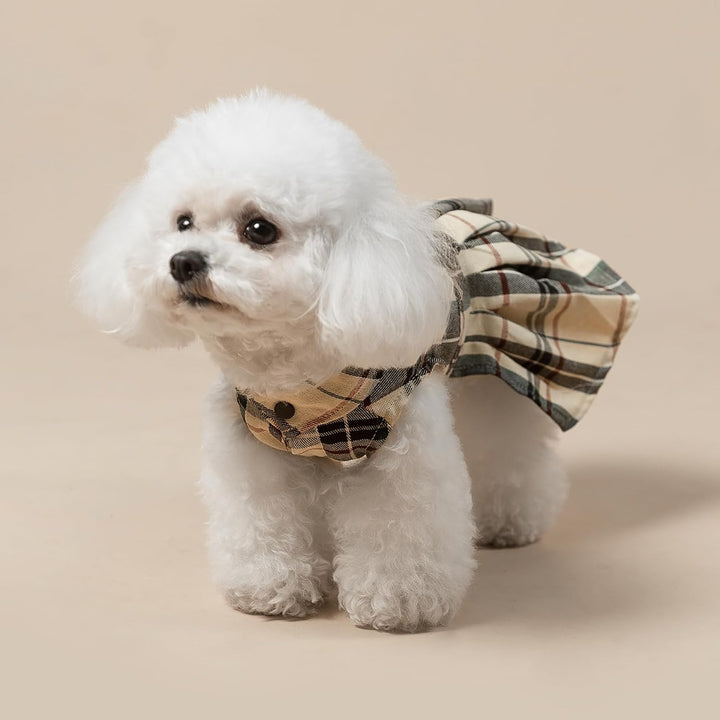 Classic Plaid Dog Dress Cute Puppy Clothes Outfit Medium