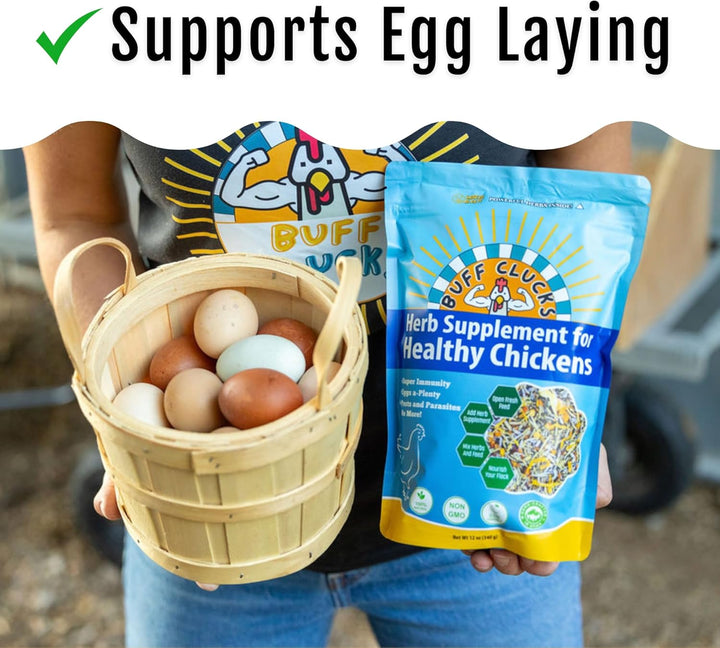 Herb Supplement for Backyard Chickens - Natural Chicken Treats, Poultry Feed Botanical Mix, Plant-Based Coop Snacks for Daily Wellness, Feather Quality, Egg Production, USA (12 Oz)