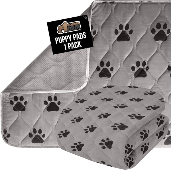 Washable Puppy Pads, Slip Resistant Dog Crate Mat, Waterproof Cloth Pee Pad for Training Puppies in Playpen, Reusable Pet Incontinence Blanket, Protects Sofa, Furniture, Floors, 18X12