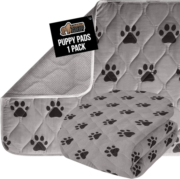 Washable Puppy Pads, Slip Resistant Dog Crate Mat, Waterproof Cloth Pee Pad for Training Puppies in Playpen, Reusable Pet Incontinence Blanket, Protects Sofa, Furniture, Floors, 18X12