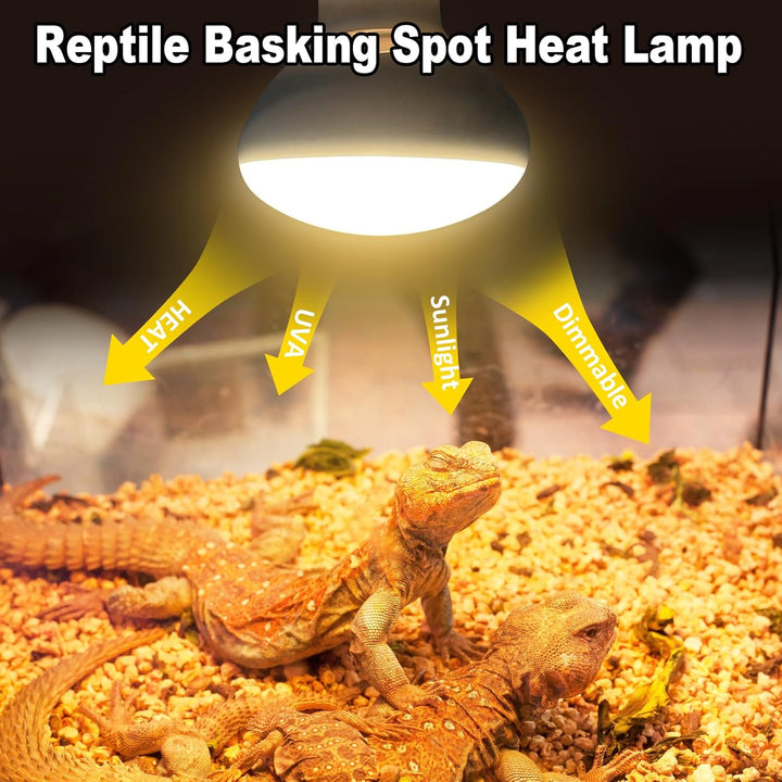 150W Reptile Heat Lamp Bulbs, 2Pack Heat Lamp Bulbs for Reptiles Basking Bulbs UVA Daylight Basking Light Amphibians Heating Lamp Emitter for Lizard, Tortoise, Bearded Dragon Gecko, Chicken