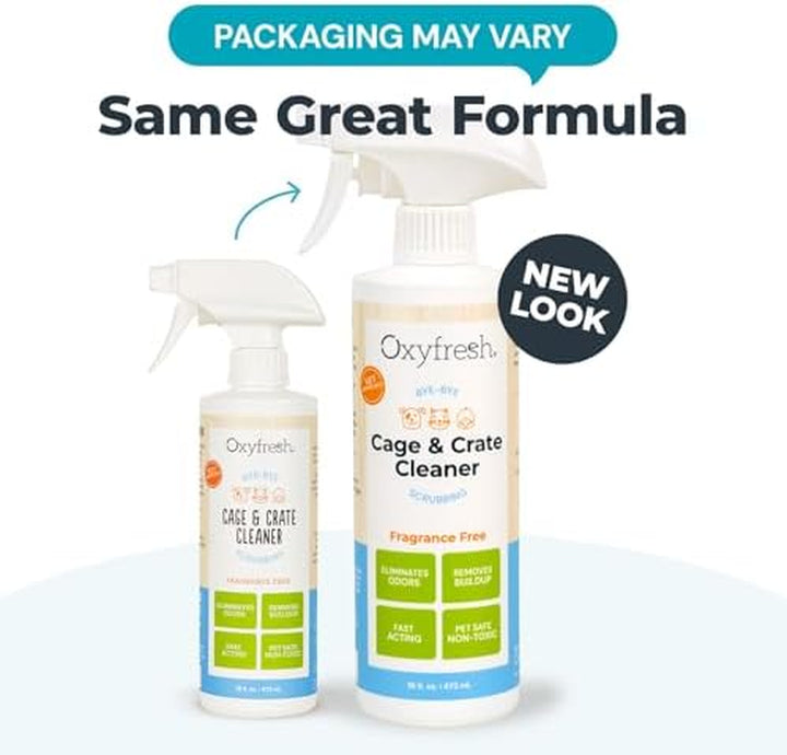 Premium Crate & Cage Cleaner – Professional Dog Crate & Small Animal & Bird Cage Odor Eliminator – Quickly Cleans, Removes Poop & Deodorizes Pet Odors – Safe & Bleach Free