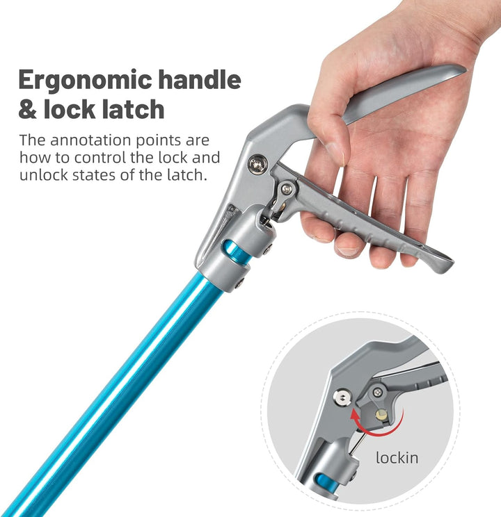 G2 60-Inch Professional All-Aluminum Alloy Snake Tong Reptile Grabber Rattle Snake Catcher Wide Jaw Handling Tool with Lock