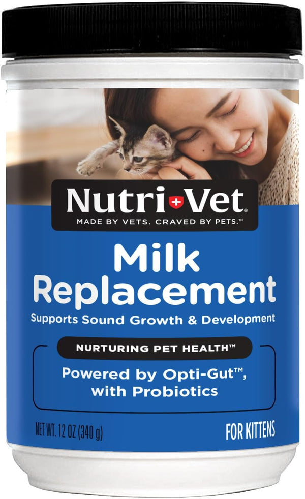 Milk Replacer for Kittens, Powdered Milk, Kitten Essentials, Cat Care, Veterinarian Recommended Cat Essentials, Whelping Supplies, Nursing Supplies, 12Oz