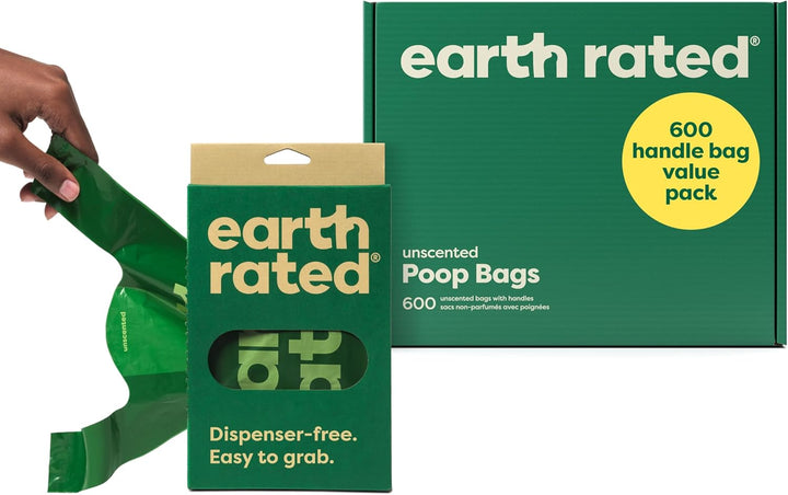 Dog Poop Bags with Handles, Extra Wide, Easy Tie and Guaranteed Leakproof, Lavender Scented, 120 Handle Bags