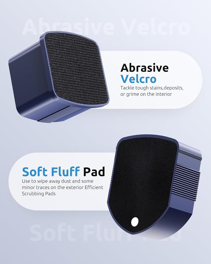 Aquarium Magnetic Cleaner with Thermometer, Fish Aquariums Mini Magnet Brush Only for Glass Tank,Tiny Magnets Clean Floating Cleaning Toolalgae Scrapers(Blue)