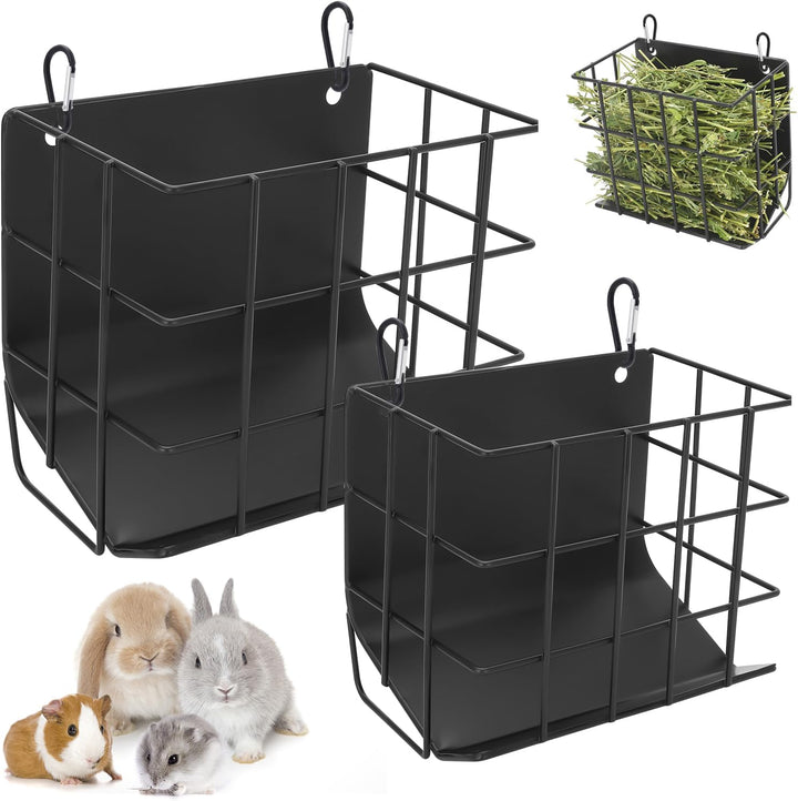 Guinea Pig Hay Feeder，Rabbit Hay Feeder with Heavy-Duty Metal Frame Hay Holder，For Bunny, Guinea Pigs,Chinchillas-6.9X4.7X6.6 Inch