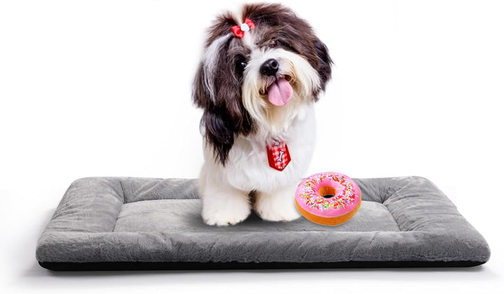 Dog Beds Crate Pad for Medium/Large Dogs Fit Metal,Ultra Soft, Washable & Anti-Slip Kennel Pad for Dogs Cozy Sleeping Mat,Gray 36Inch