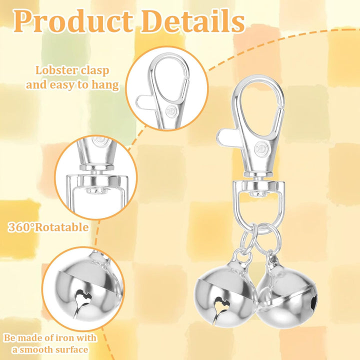 4 Pcs Mini Dog Collar Bells, Cat Bell, Silver Pet Pendant Accessories for Training, Loud Charms for Dogs and Cats