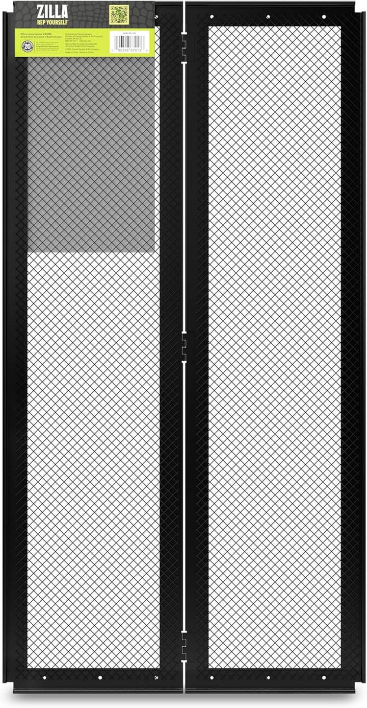 Pet Reptile Terrarium Fresh Air Screen Cover with Center Hinge 24" X 12"