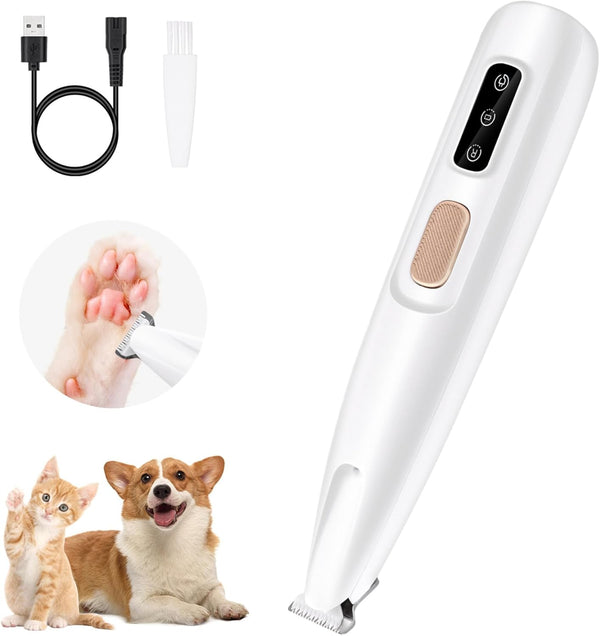 Pet Micro Precision Trimmer, Multifunctional Pet Hair Trimmer Waterproof Rechargeable Shaver with LED Light for Paws Eyes Ears Face Buttocks for Large/Small Dogs and Cats