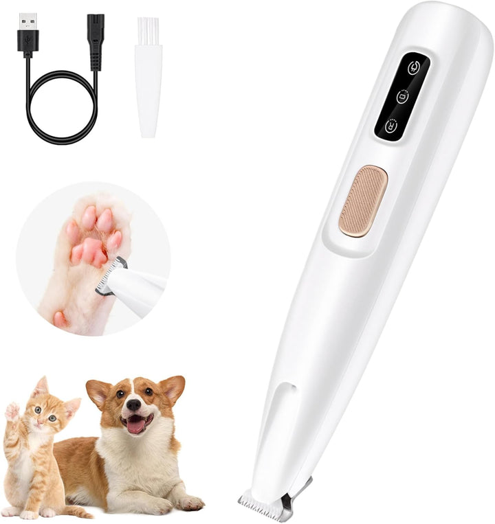 Pet Micro Precision Trimmer, Multifunctional Pet Hair Trimmer Waterproof Rechargeable Shaver with LED Light for Paws Eyes Ears Face Buttocks for Large/Small Dogs and Cats