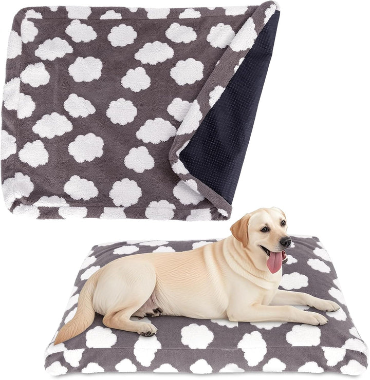 Faux Fur Dog Bed Covers – Ultra Soft Rose Velvet, Removable & Washable, Cozy & Durable,Large Pet Bed Cover Only (No Filling) – Gray, (Rose Velvet Dark Gray, 36" L X 24" W X 4" Th)