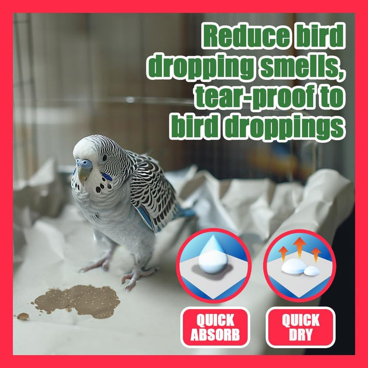 Bird Cage Liner - 120 Disposable Sheets Made from Acid-Free Newsprint. Non-Toxic for Birds, Ideal for Packing, Pet Cages, Crafts, Shipping, and Moving. Easy to Clean (31"X21.5")