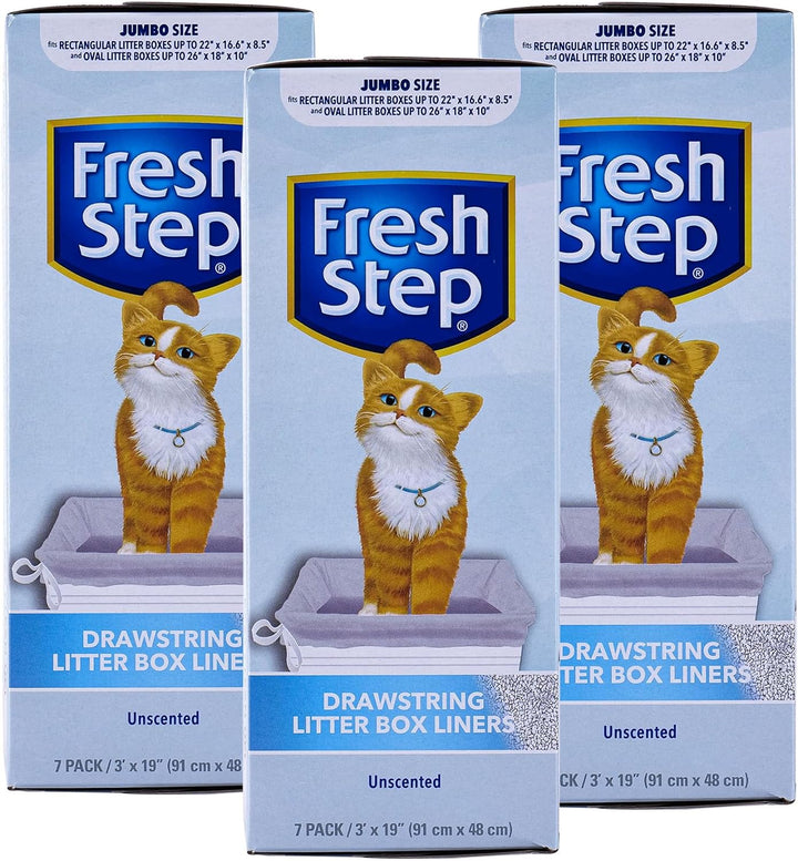 Drawstring Litter Box Liners Scented, Large Size 30" X 17" - 7 Count