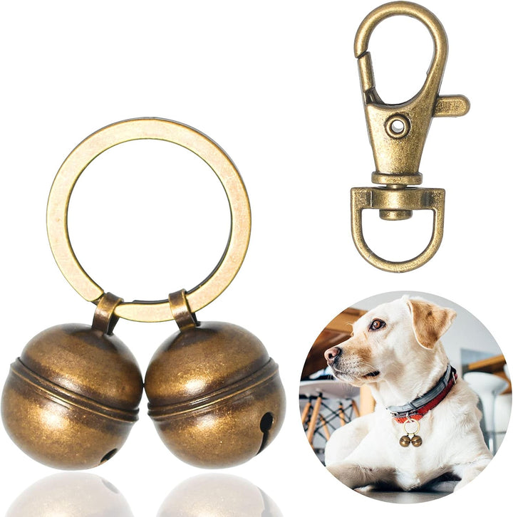 Copper Bells for Dog Collars with Snap Clips - Made of Pure Copper for Dogs/Cat - Clear Sound & No Rust - save Birds Wildlife, Know Where Your Pet Christmas Sounds