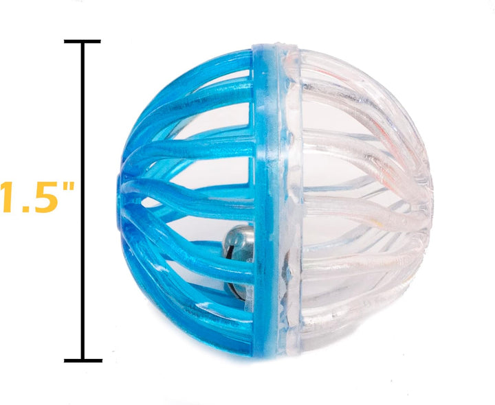12PCS Value Pack Plastic Ball Cat Toys Lattice Balls with Bell Jingle Kitten Toy,Gift Box 1.5" 6 Styles