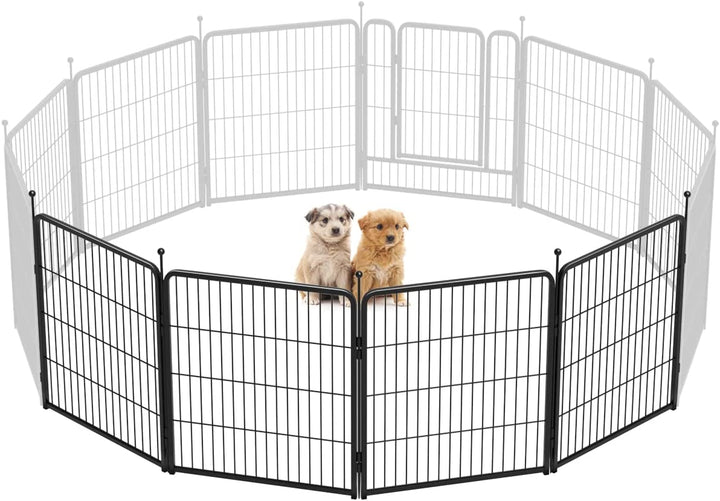 Rollick Unleashed Dog Playpen for Indoor, Yard, RV Camping, 24 Inch 8 Panels for Small and Puppy Dogs, Black│Patented