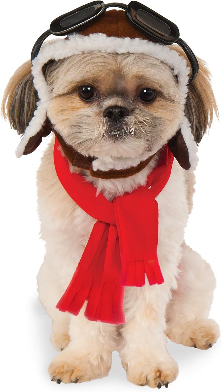 Aviator Pet Hat & Scarf Set for Dogs or Cats, M/L